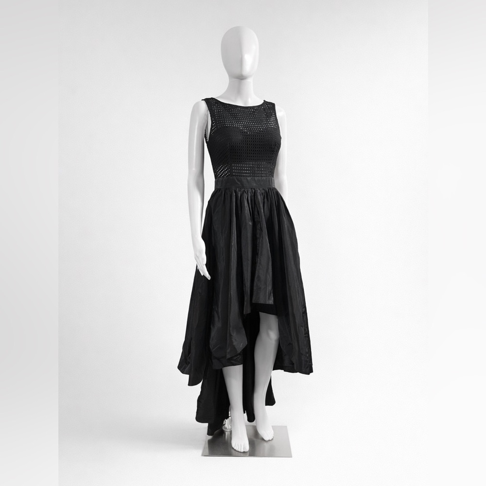 bebe Black High-Low Sleeveless Cocktail Dress
